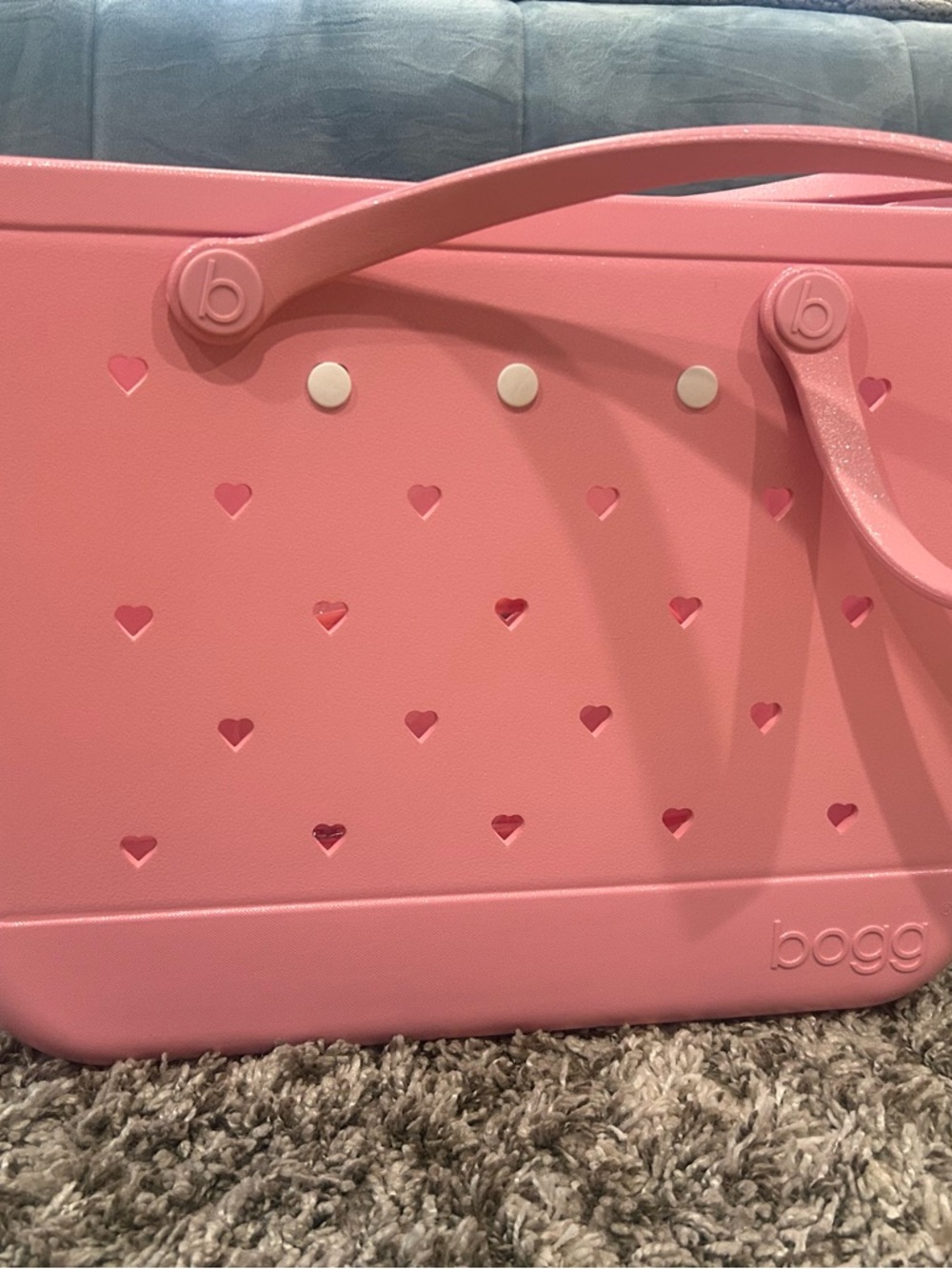 Bogg Bag Pink Heart Tote NWT (Largest Size)